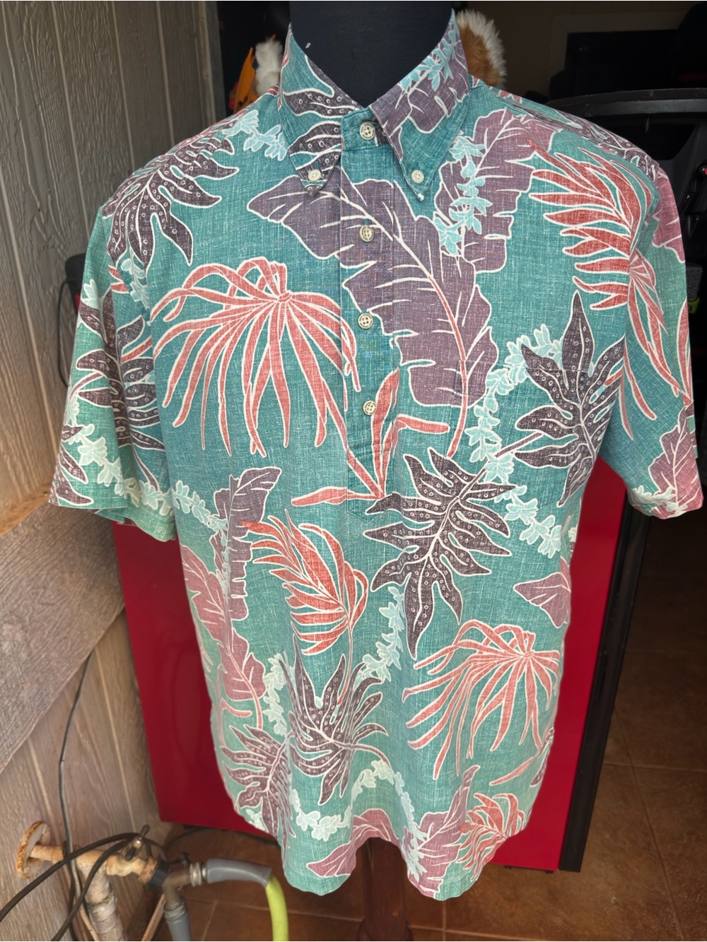 PreOwned Reyn Spooner Classic Hawaiian Print Multicolored Pullover Men's Medium
